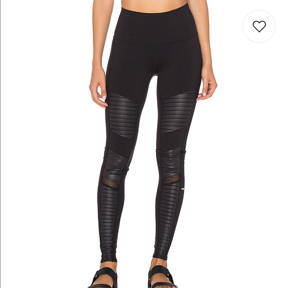 ALO HIGH WAISTED MOTO LEGGINGS BLACK